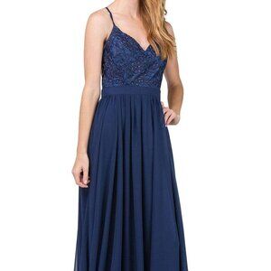 NWT Dancing Queen 9850 Prom Dress Blue Size XS